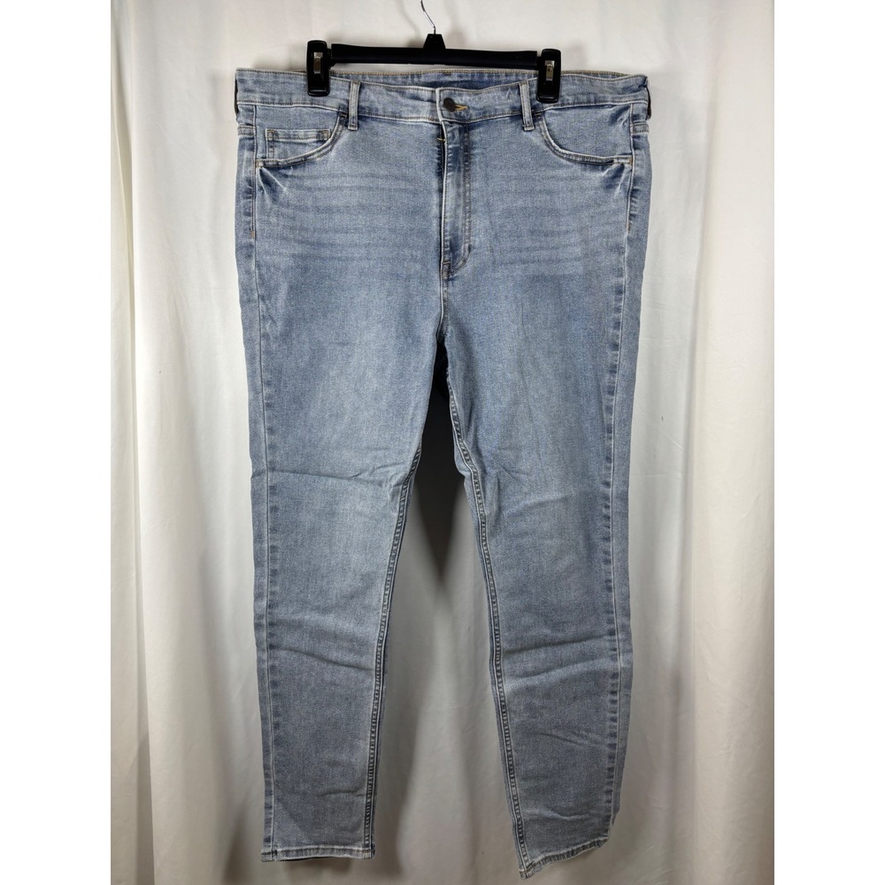 H&M &Denim Light Wash Ultra High Waist Skinny Ankle Jeans Womens XL Blue